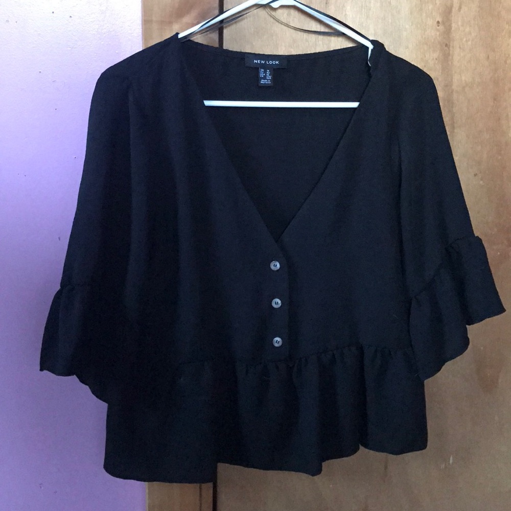 ASOS Peplum Top Black
